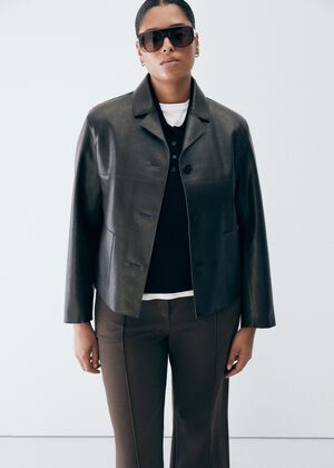 Flared trousers with seams