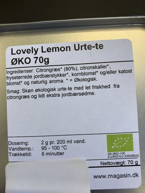 Magasin Lovely Lemon Urte-te &Oslash;KO 70g