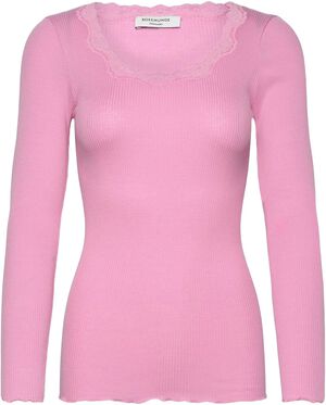 RWBabette Silk LS U-neck Lace T-shirt