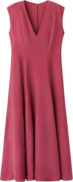 Midi dress with V-neck