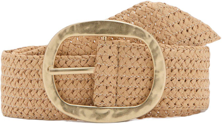 Natural fibre belt with oval buckle