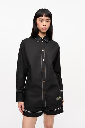 Cotton Poplin Long Sleeve Raglan Sh