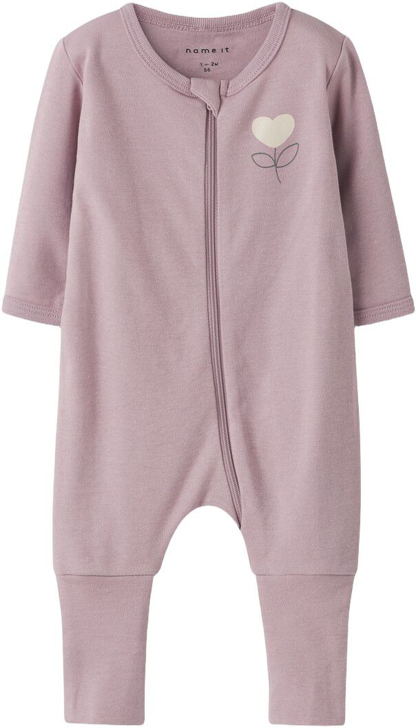 NBFNIGHTSUIT 2P ZIP FF HEART NOOS