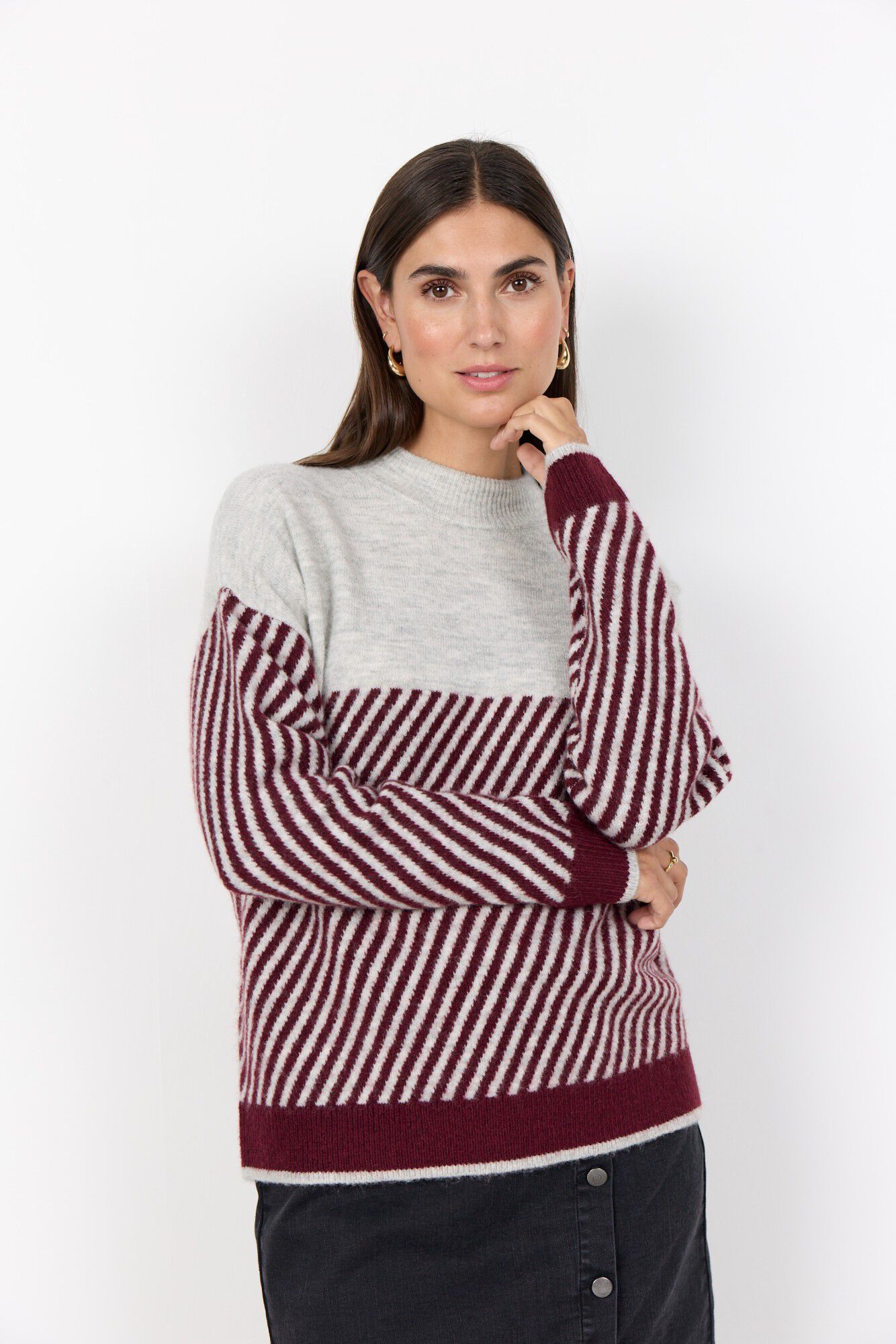 SC-NESSIE STRIPE 71 Pullover Bordeaux