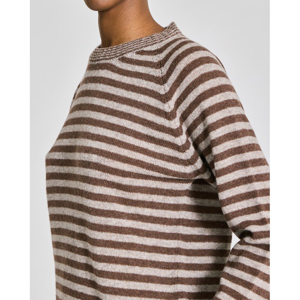 Gertrud L/S Striped Pullover Lambswool Knit