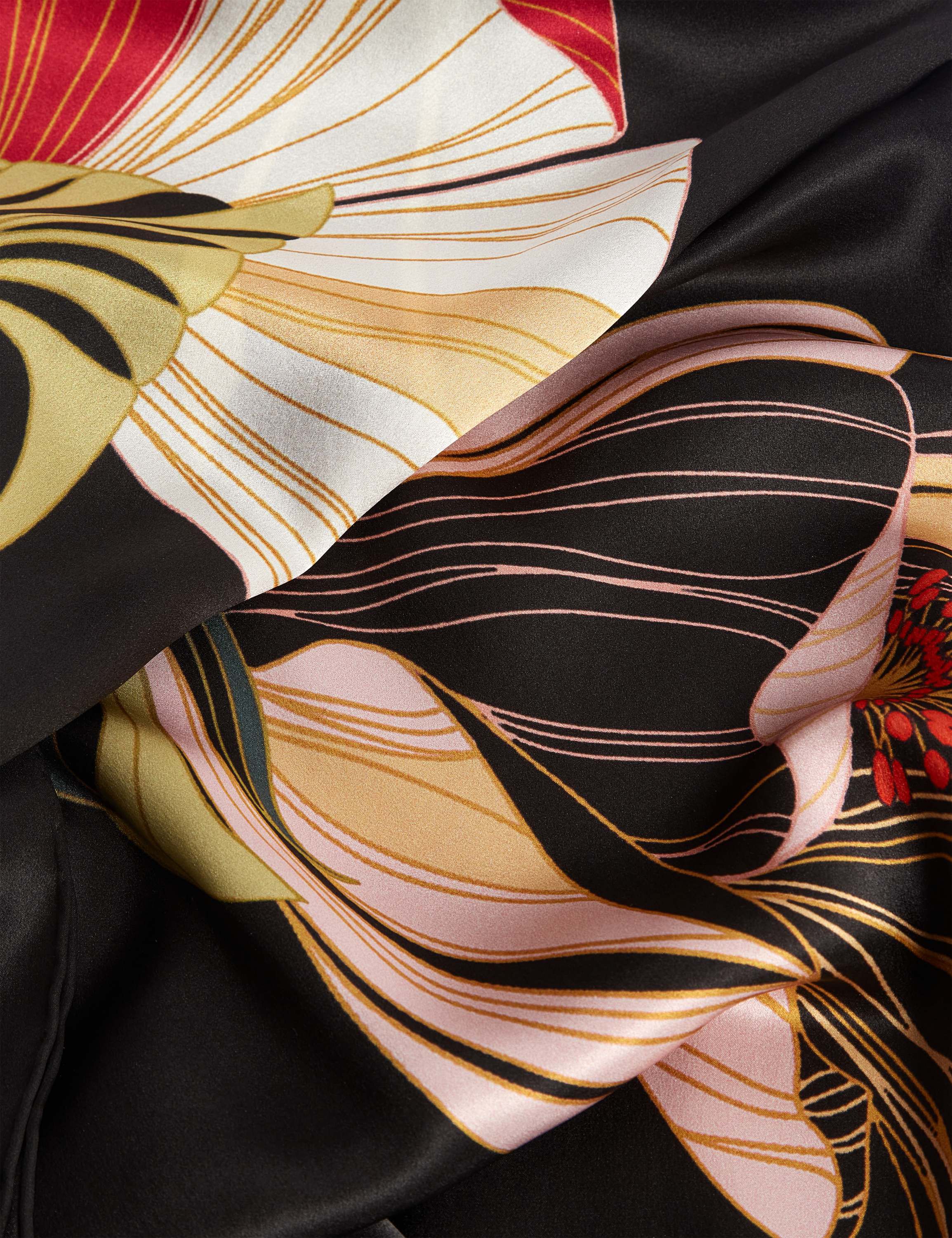 FLAIIR Floral Swirl Print Long Silk