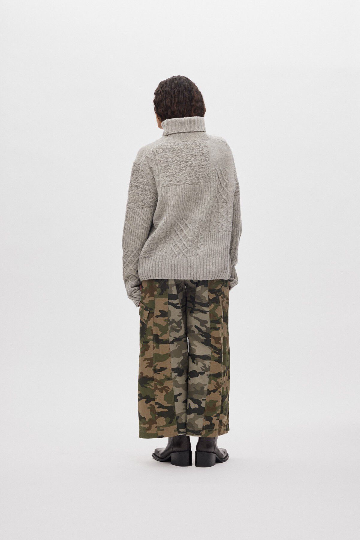 Patchwork knit sweater - Anli
