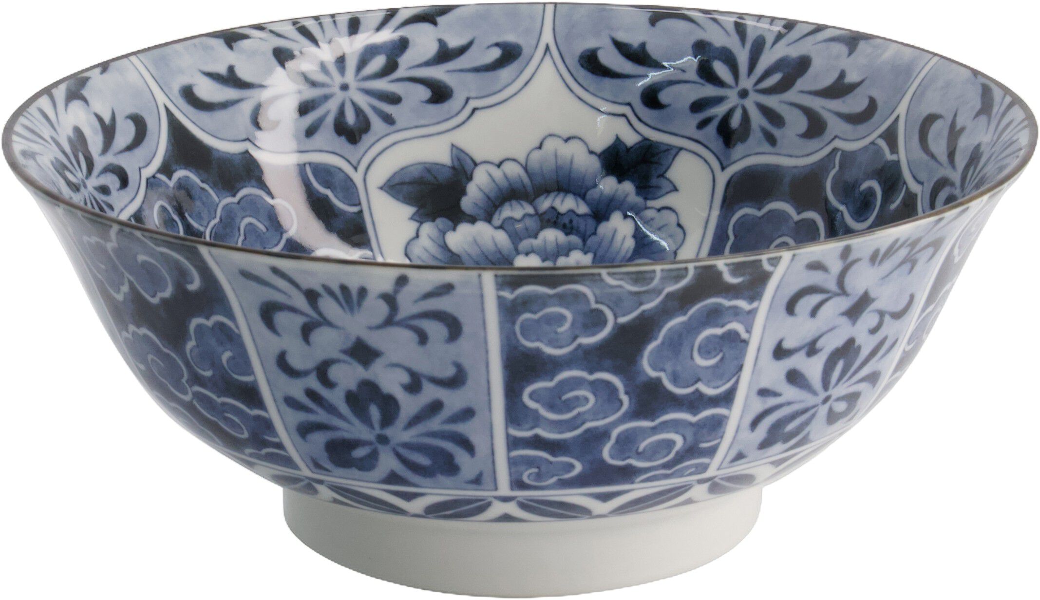 Wa Mixed Bowls Ramen Unmo-Botan Blue 21x8.7cm 1300ml  3/24