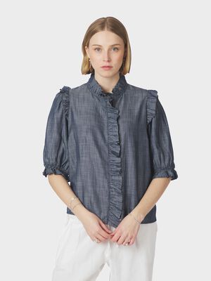 Chacha Chambray Stripe Blouse