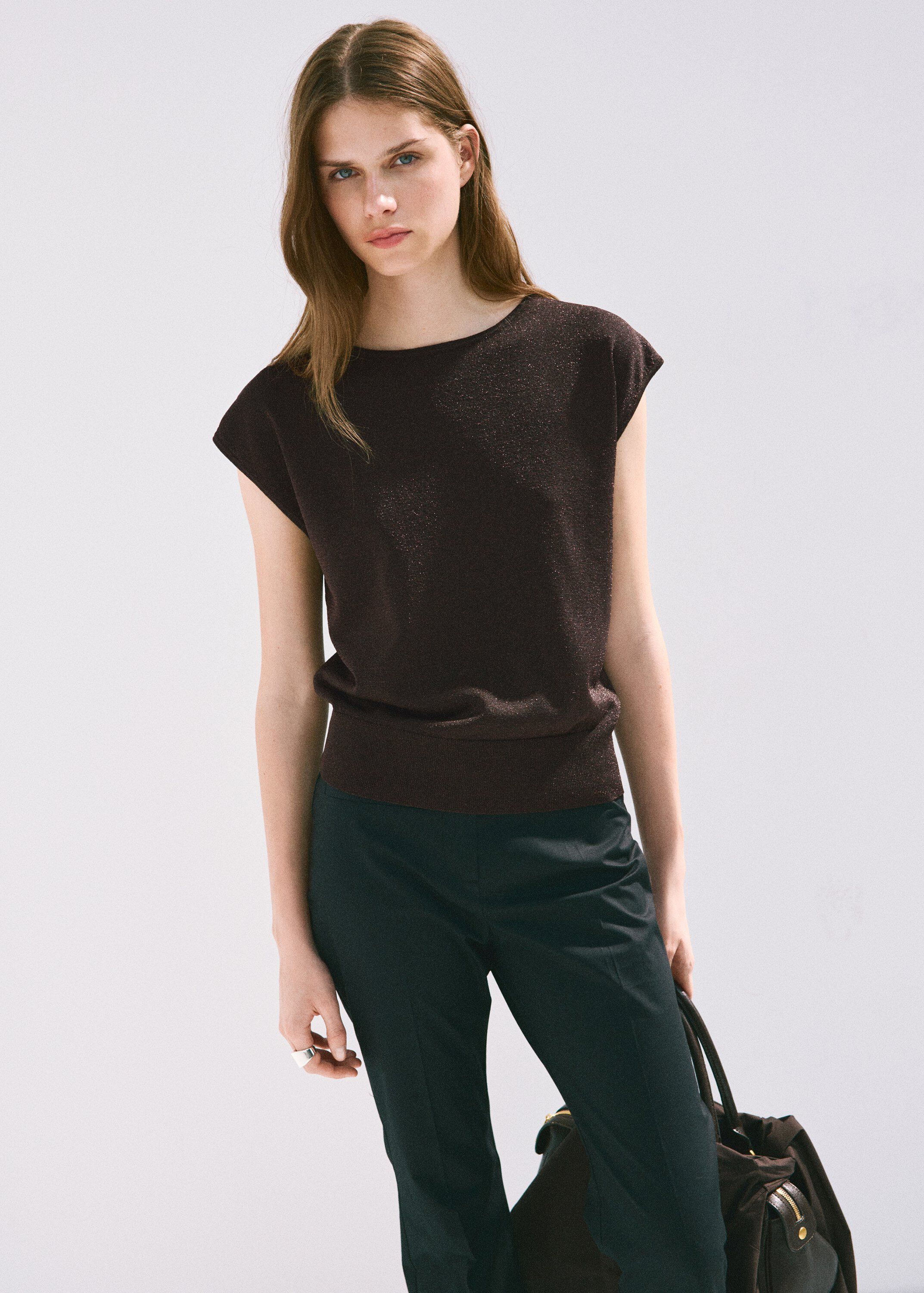 Boat-neck knitted top