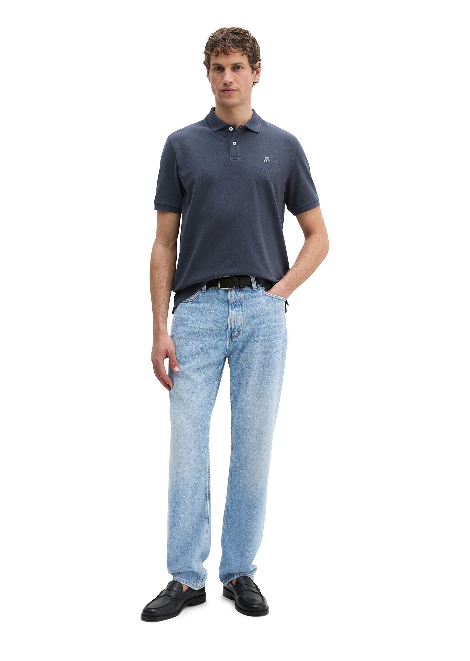 Polo shirt, short sleeve, button pl