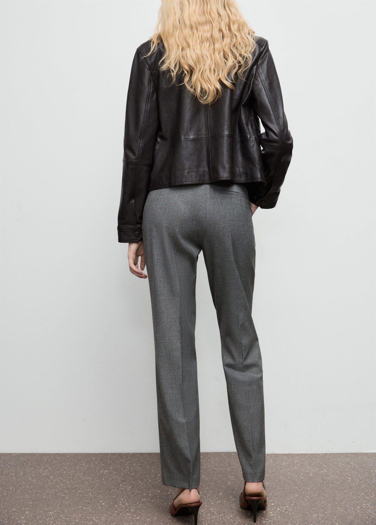 Straight mid-rise trousers