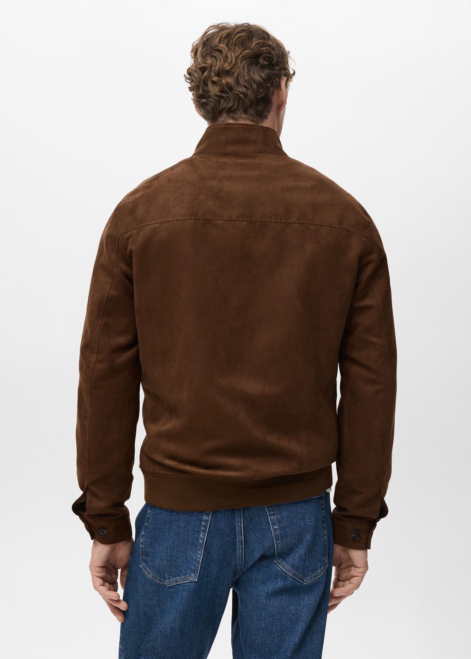 Suede leather-effect jacket