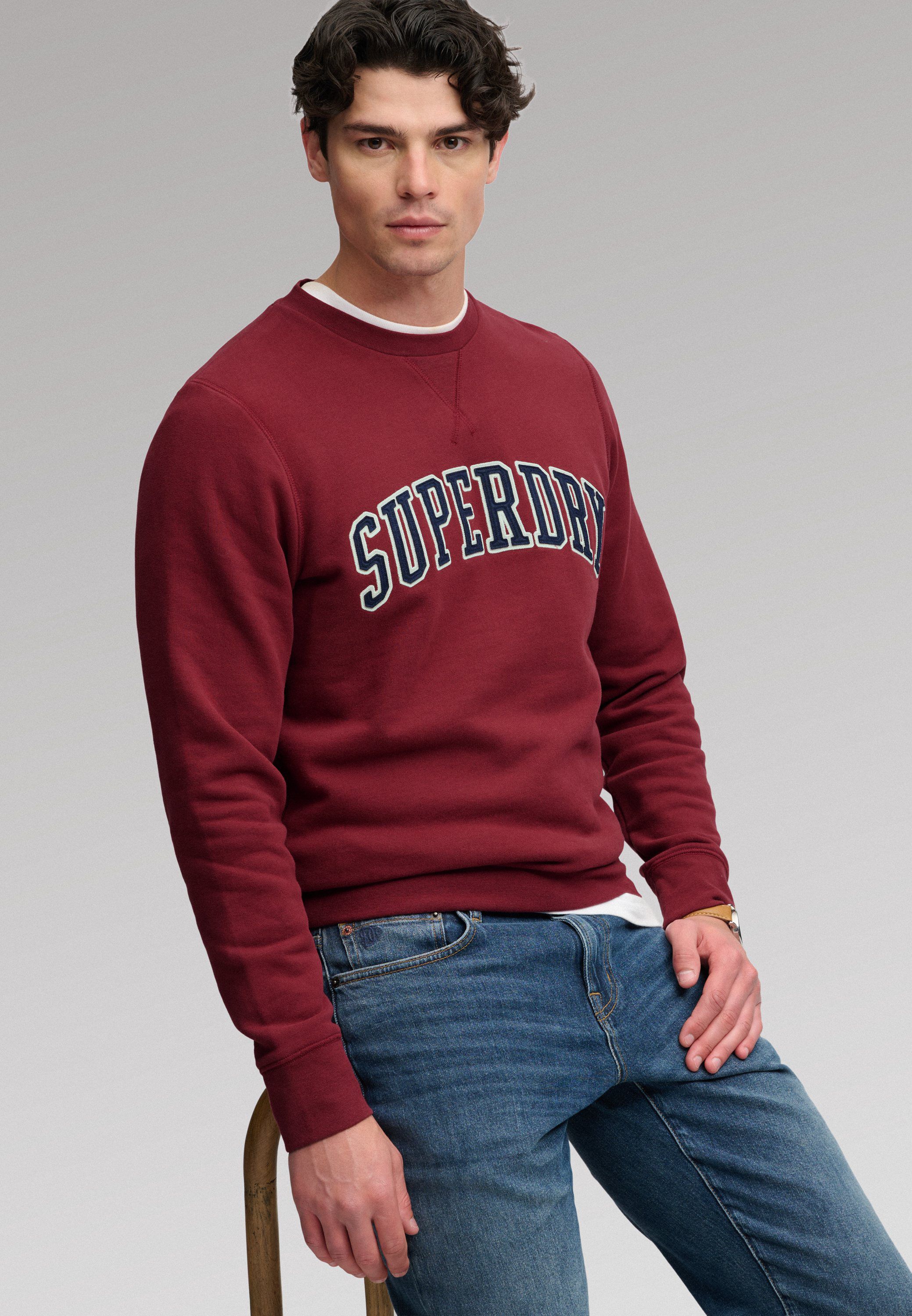 ATHLETIC APPLIQUE RELAXED CREW