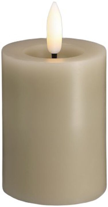 Moods & More - LED Pillar Candles, Silk, Melted, Kit grey, 4