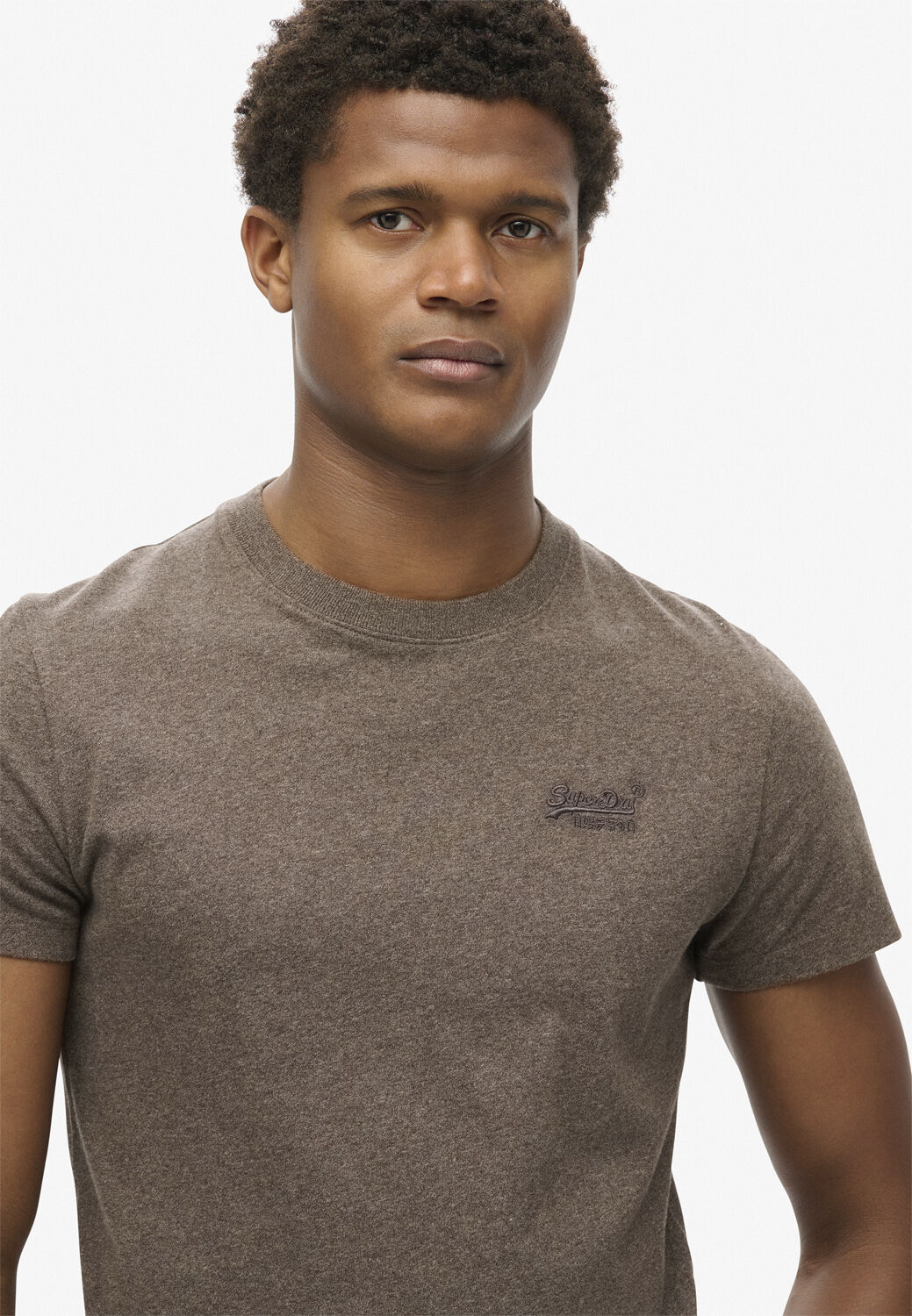 Essential Logo EMB Tee - Icy Blue Marl/Navy