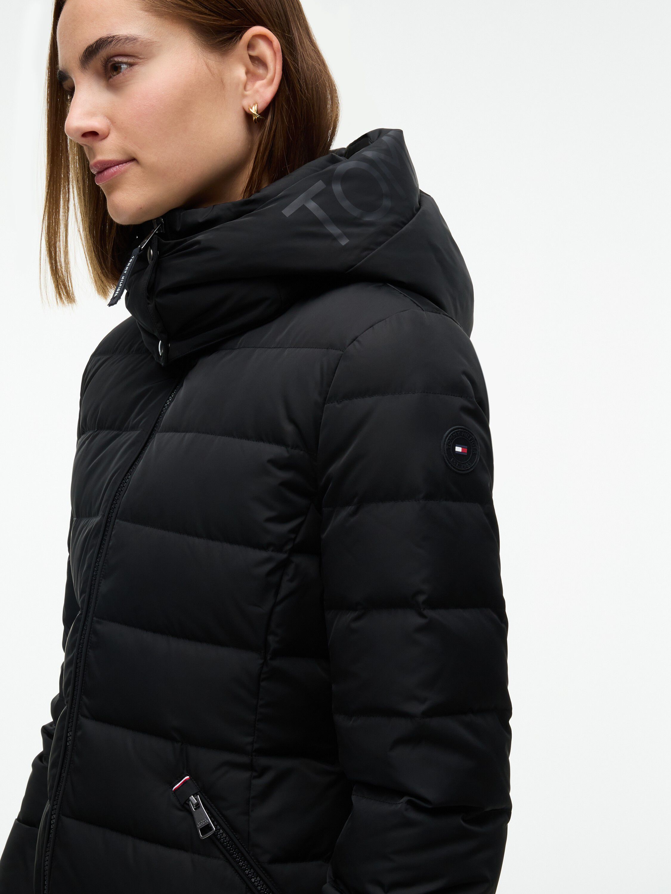 Slim Down Hooded Longline Coat