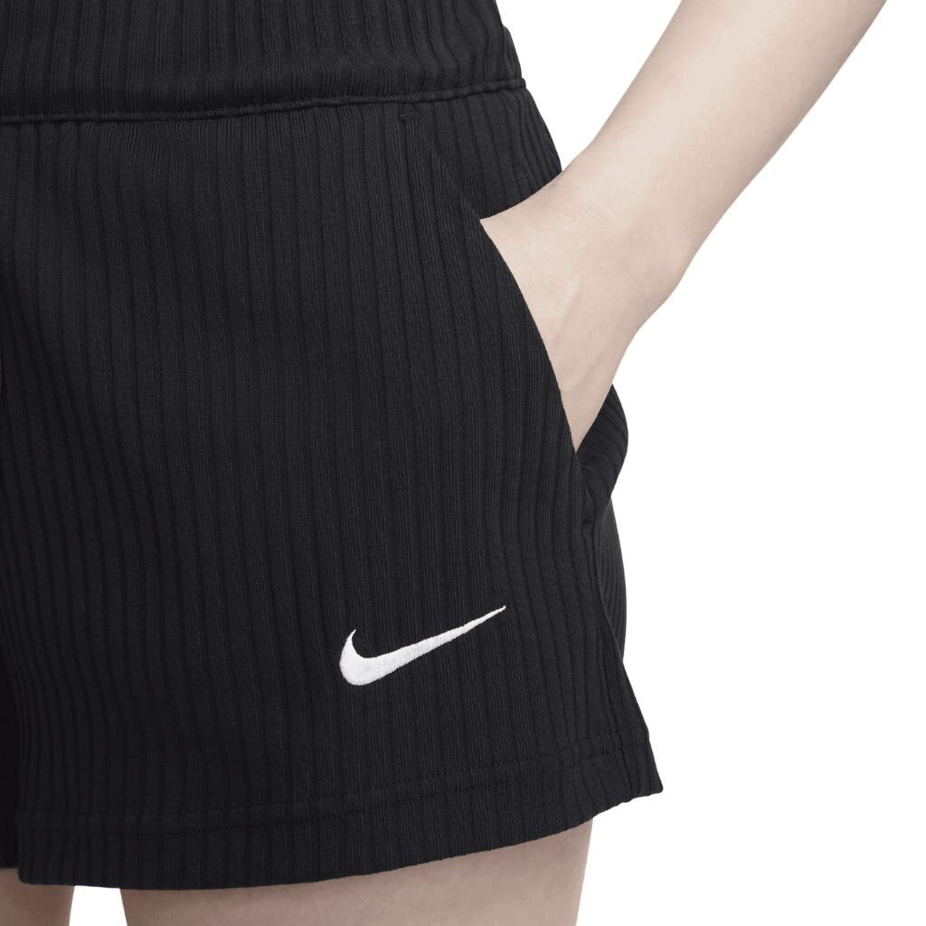 high-waisted ribbed jersey shorts