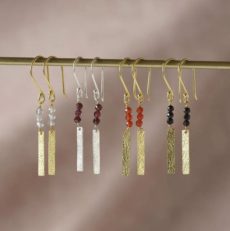 Bar Labradorite Earrings GP