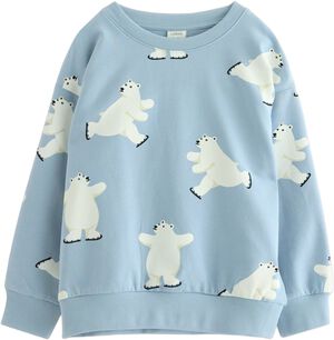 Bekväm sweatshirt i bomullstrikå me