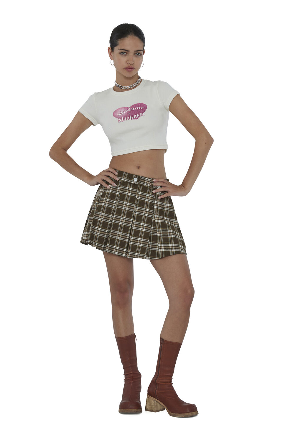 Zip Mini Pleat Skirt