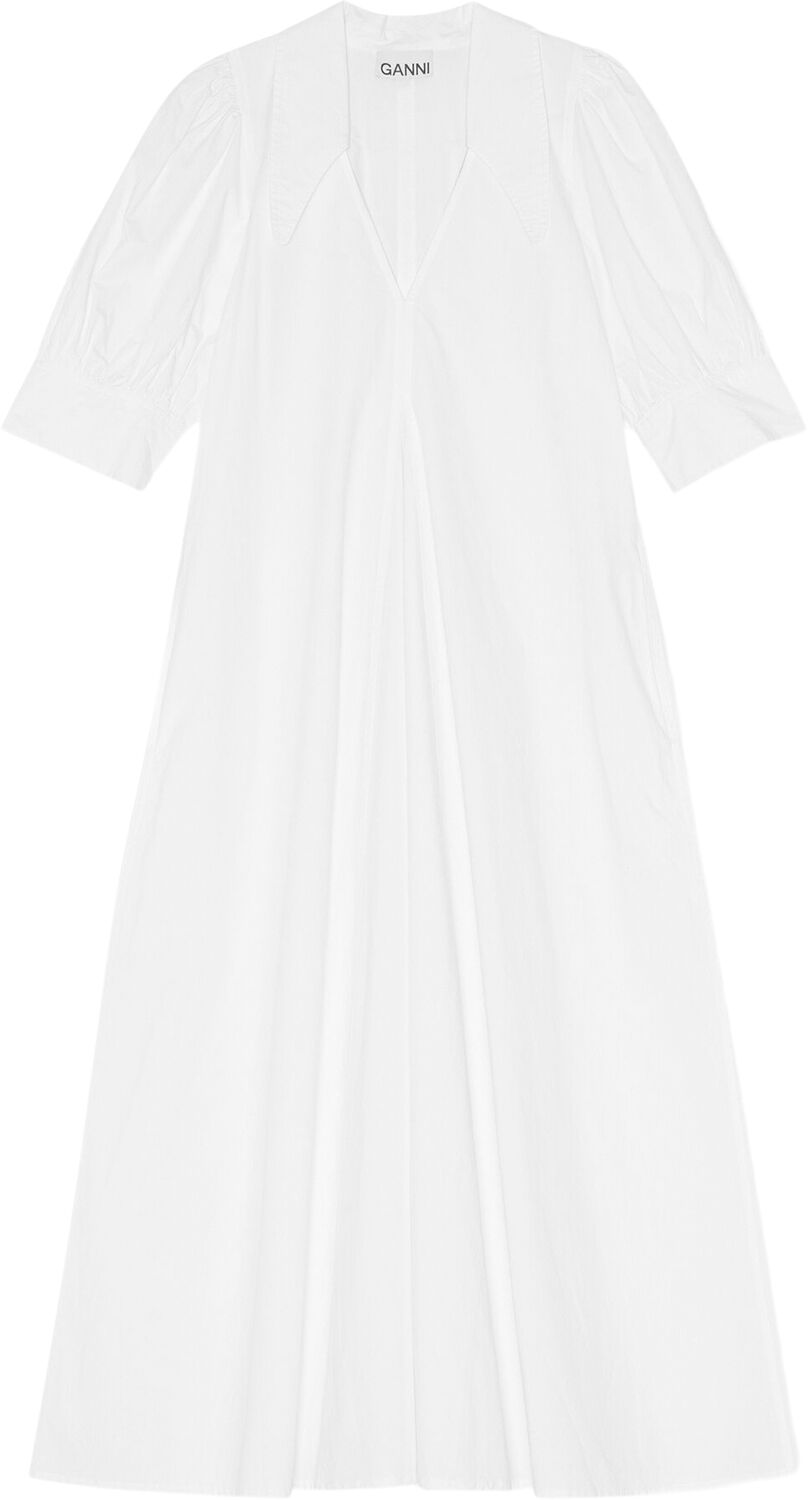 Cotton Poplin V-Neck Maxi Dress