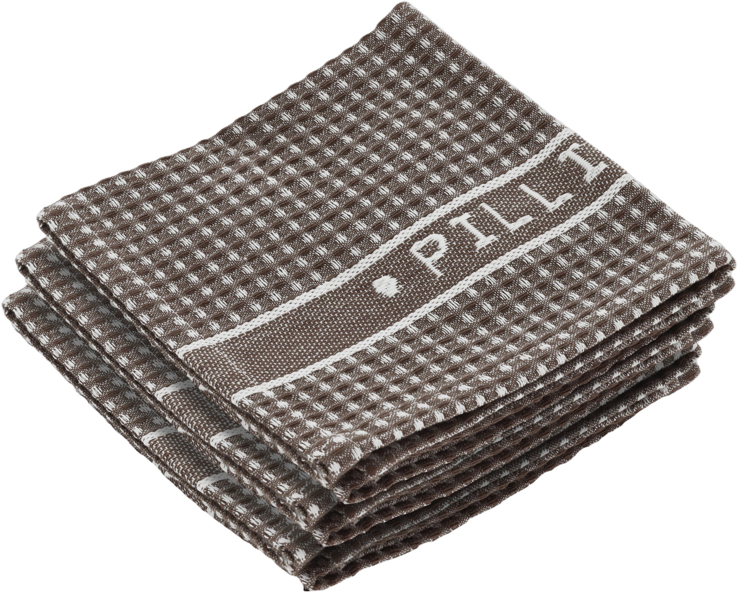 Karklude 32 x 32 cm 3 stk. Brun/Hvid 100% ny bomuld