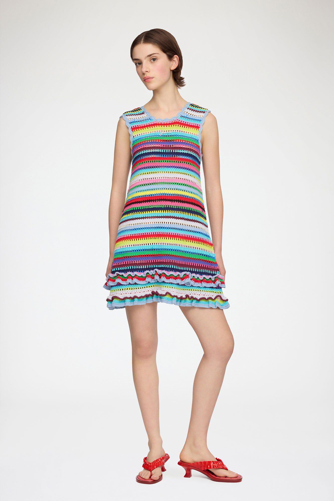 Cotton Crochet A-line Dress