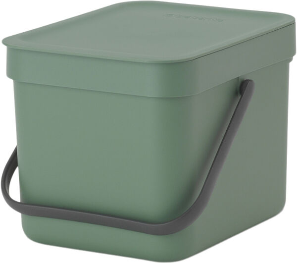 Affaldsspand m/låg sort.kon. 6 ltr.