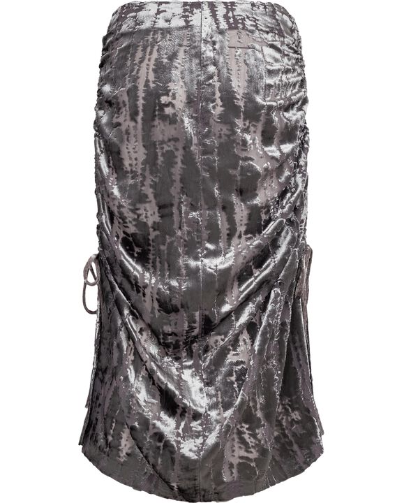 Drawstring Skirt Silver Devoré-36