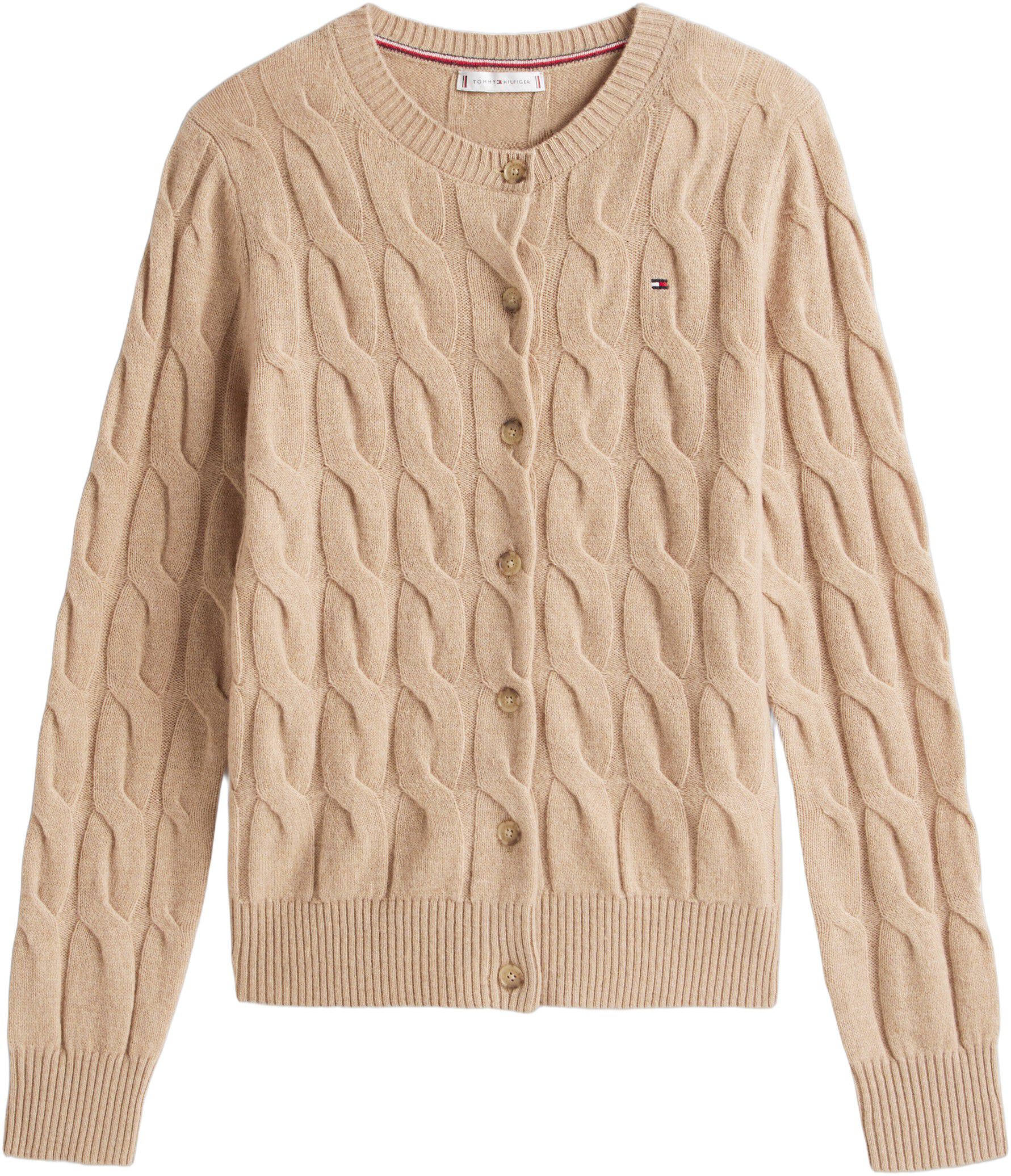 SOFT WOOL CABLE C-NK LS CARDIGAN
