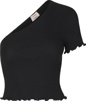 Silk t-shirt short asymetric ss