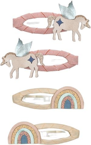 Mimi & Lula - 4 hårspænder - Winged Unicorn Celeste