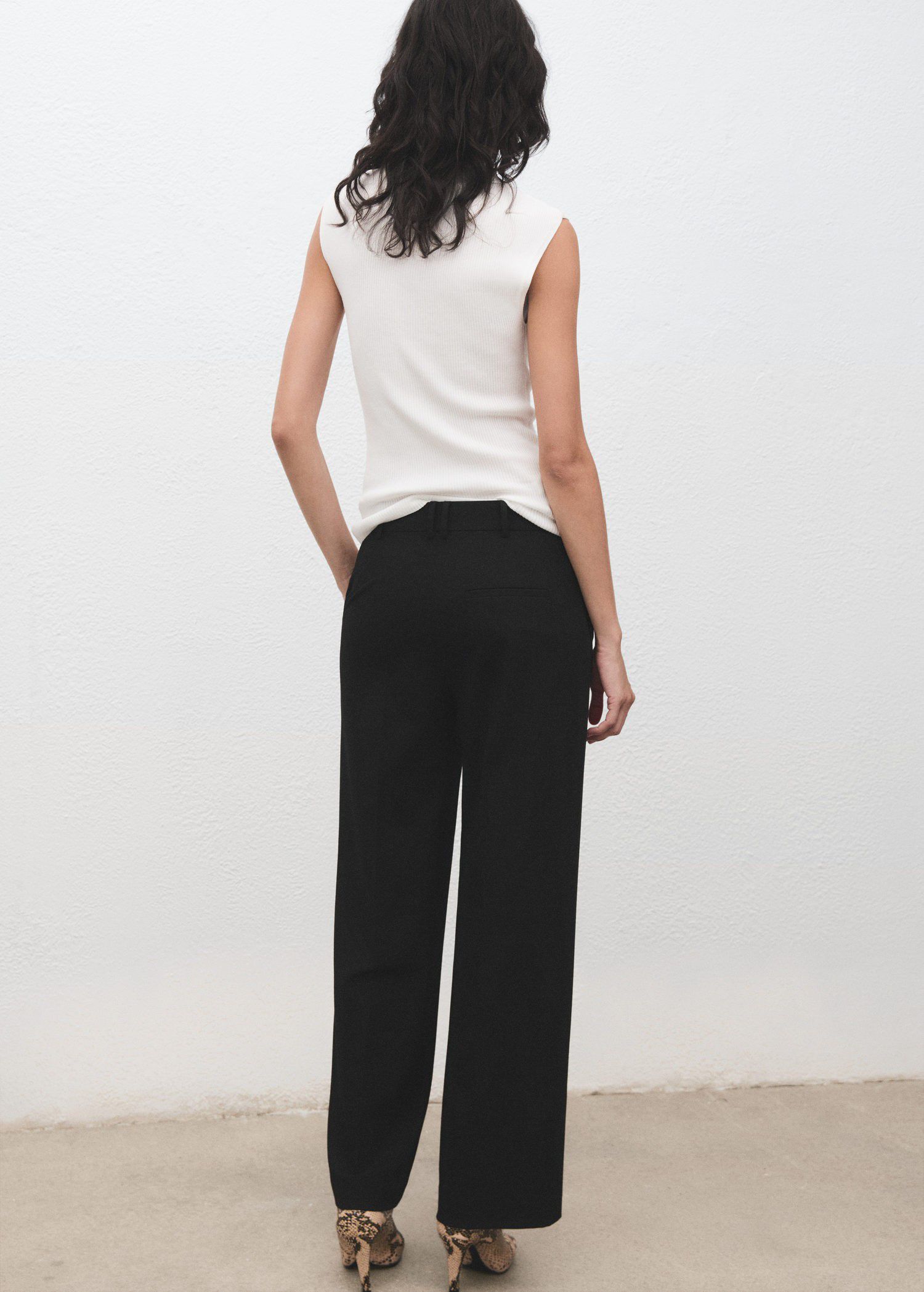 Mid-rise cropped straight-leg trous