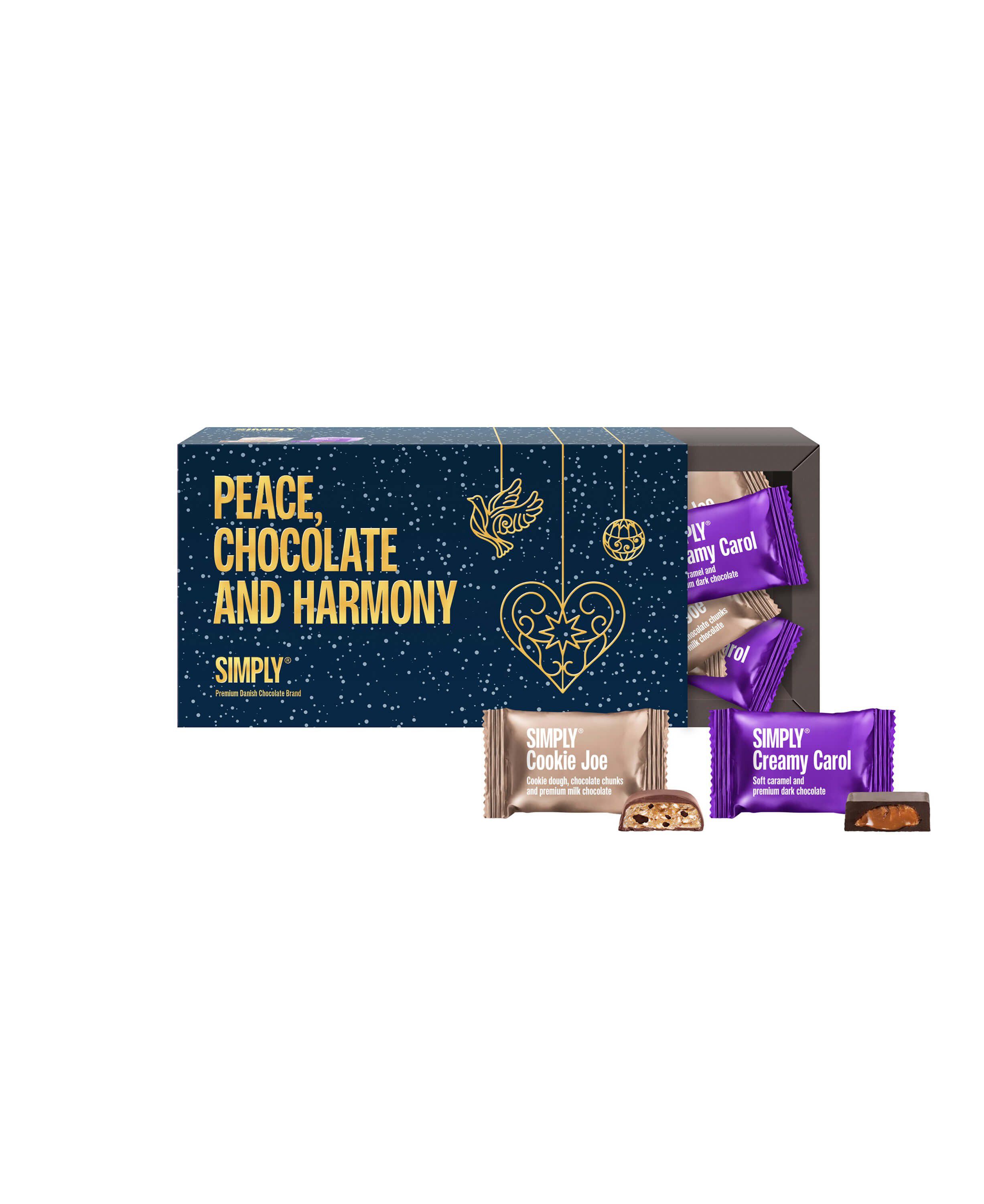 Simply&reg; PEACE, CHOCOLATE AND HARMONY chokolade&aelig;ske (180g)