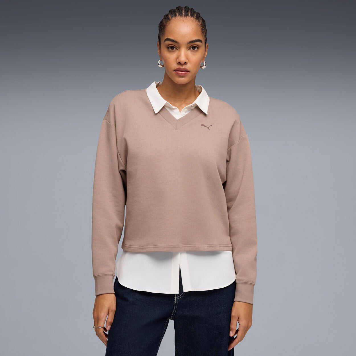 Essentials Elevated Comfort V-neck Sweatshirt
