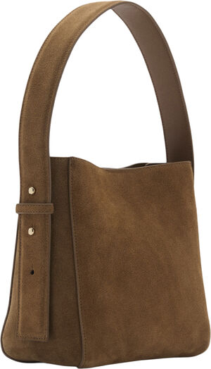 Suede mini shopper bag