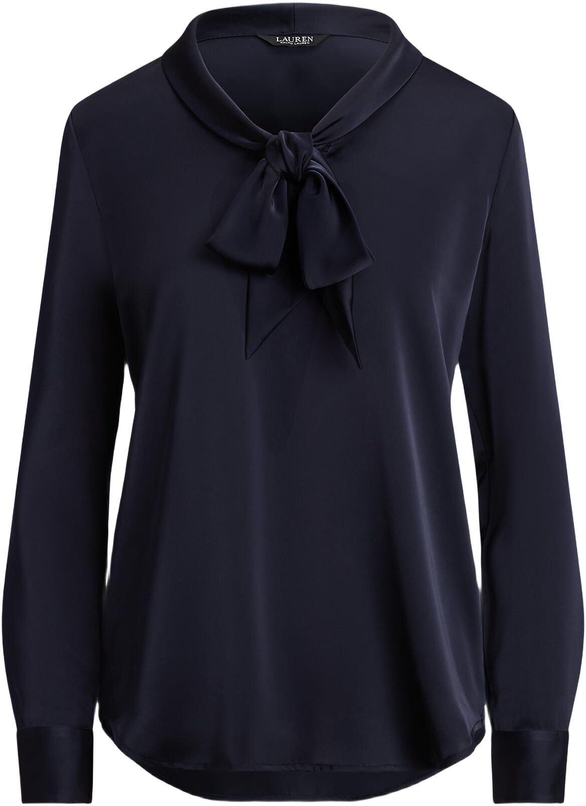 Satin Charmeuse Tie-Neck Blouse