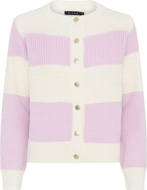 Cardigan_ Mix Pattern Knit