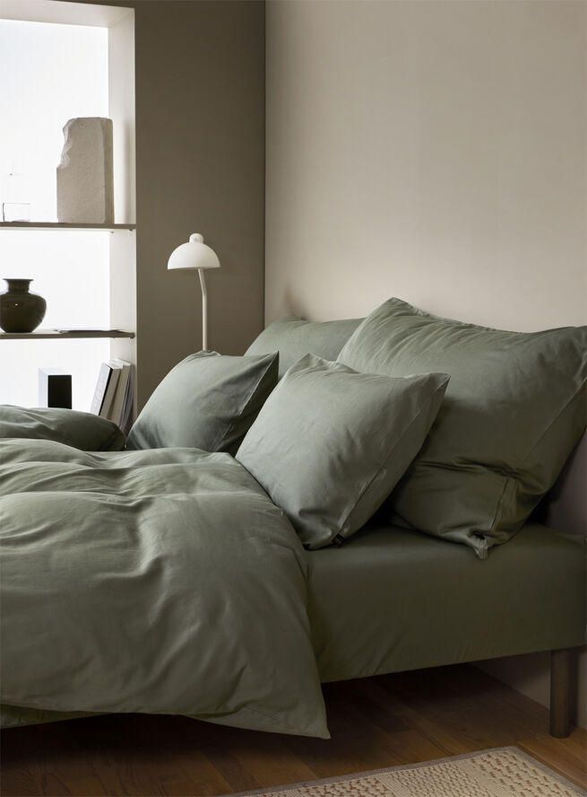 Harmoni stonewashed pudebetræk dæmpet grøn