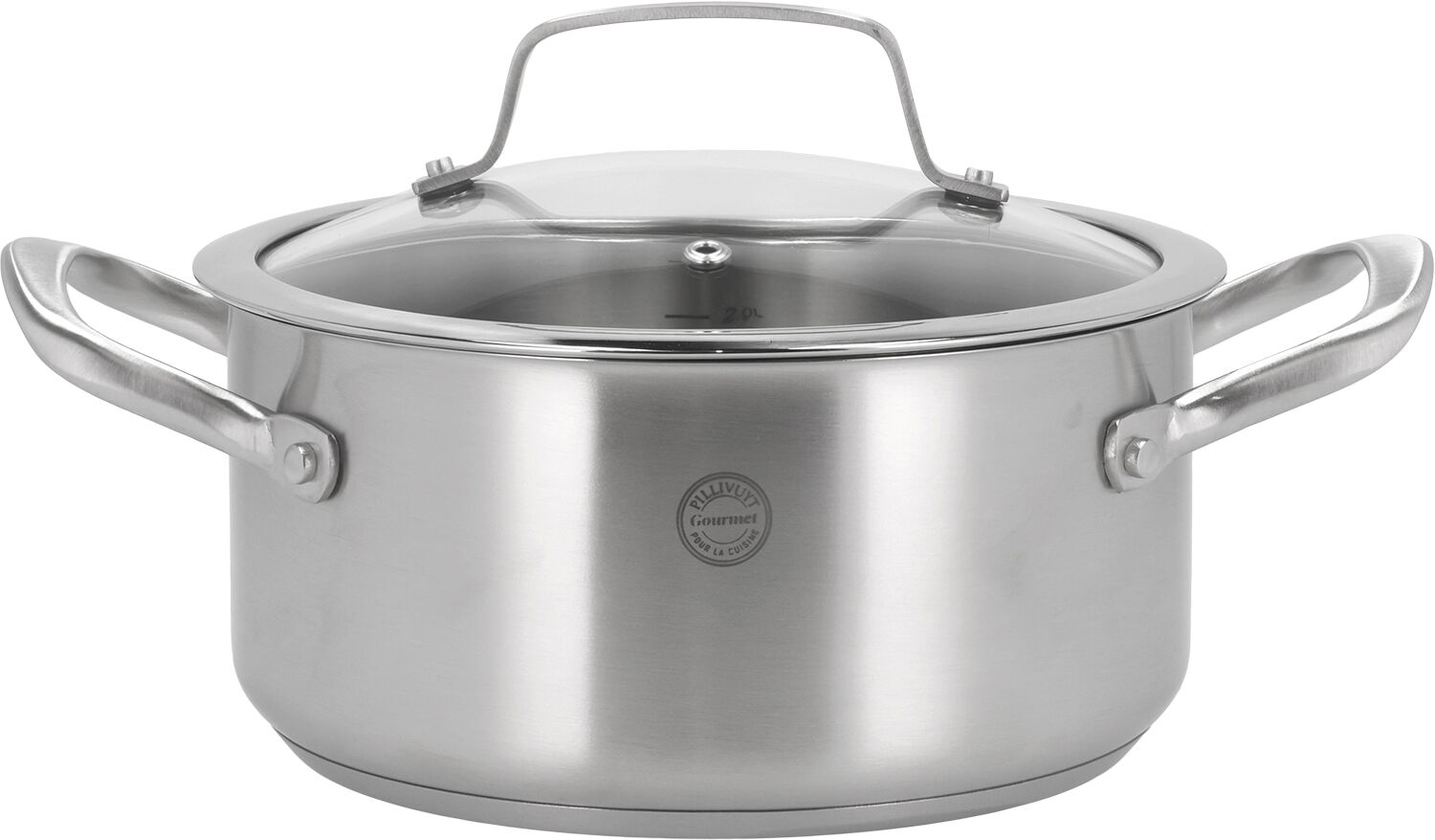 Gryde med glasl&aring;g Roya 3 liter 20 cm Rustfrit st&aring;l