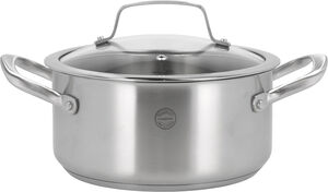 Gryde med glaslåg Roya 3 liter 20 cm Rustfrit stål