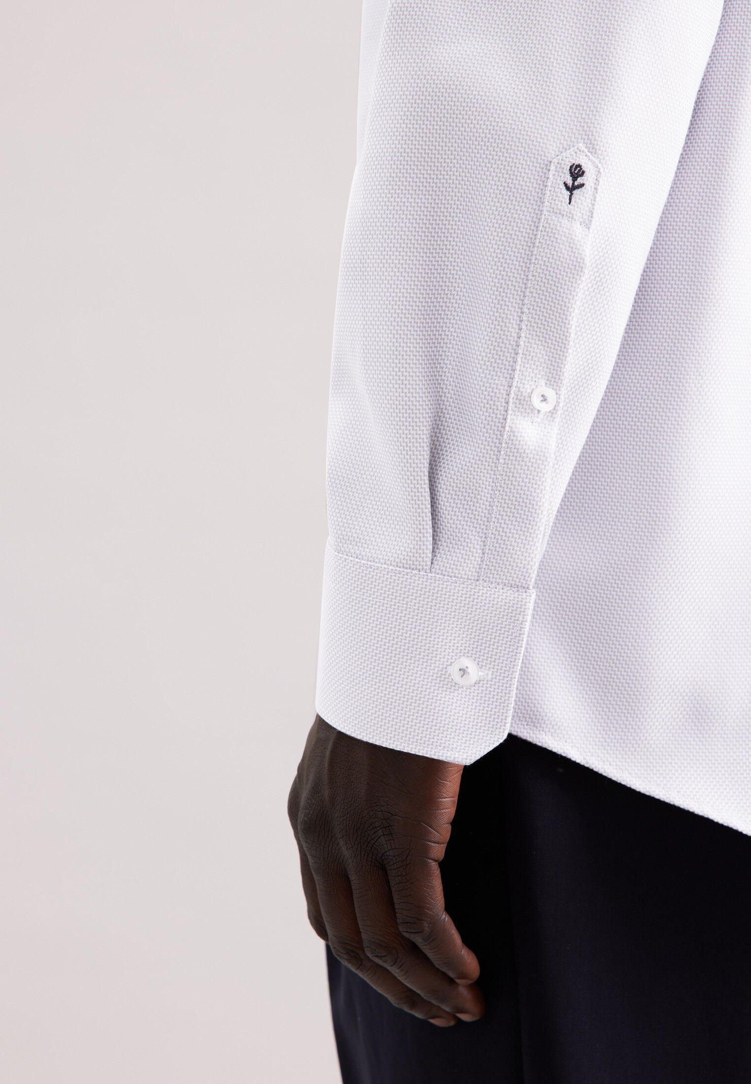 Business shirt Regular 1/1 Covered-Button-Down-Collar Struc