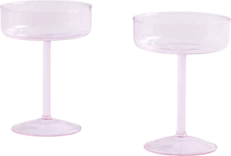 Tint Coupe Glass-Set of 2-Pink
