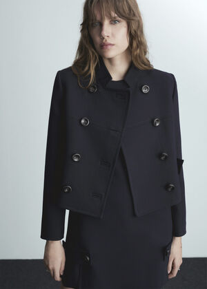 Double-breasted cropped jacket