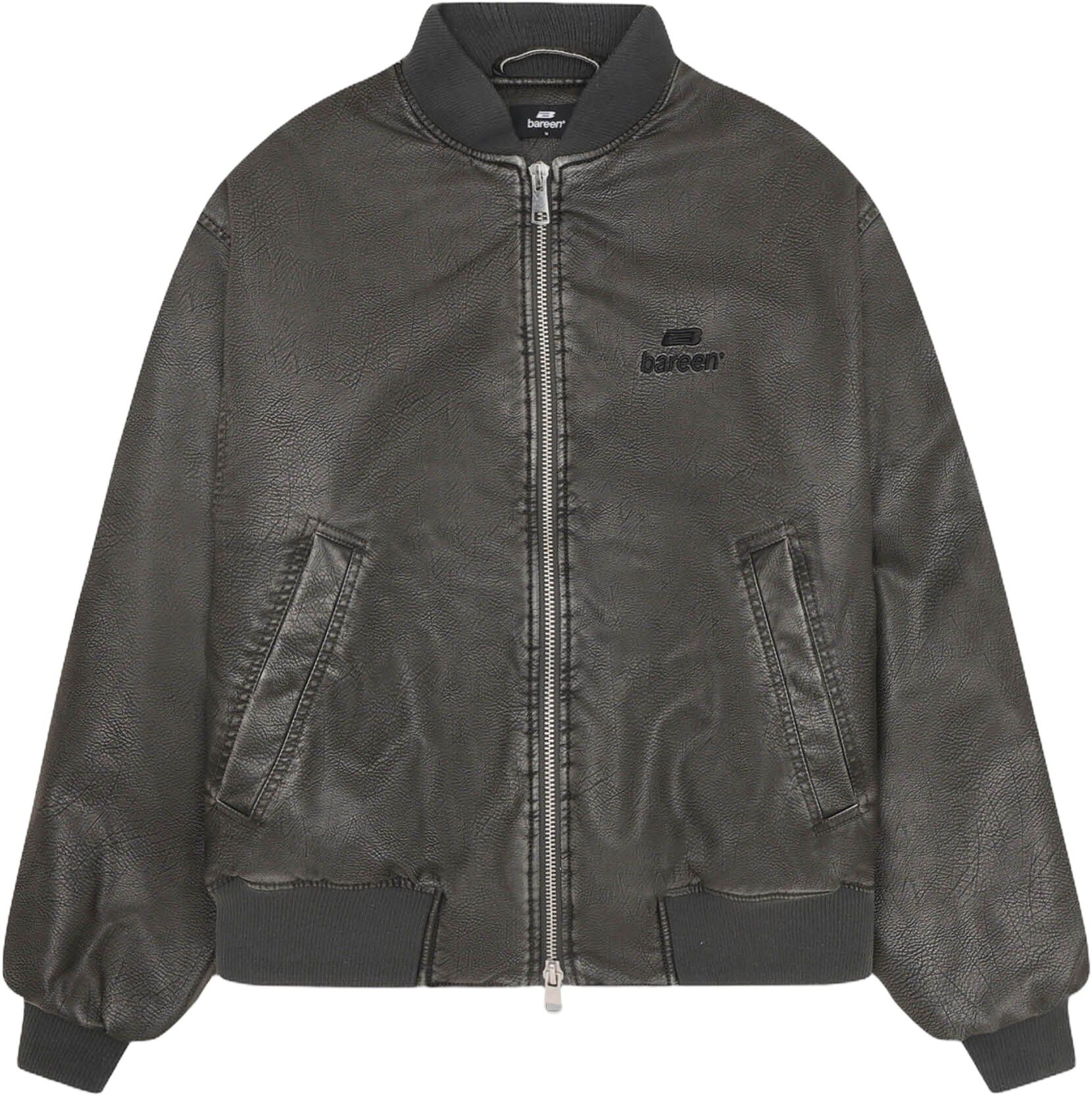 FAUX LEATHER BOMBER JACKET