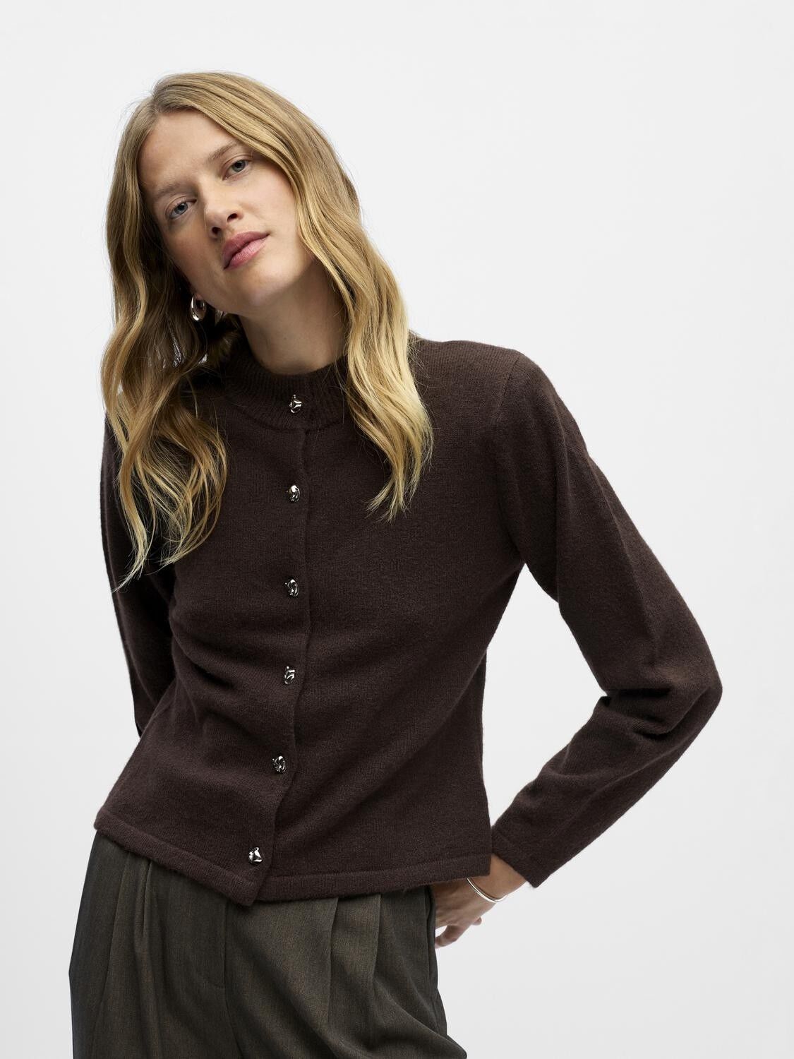 OBJZARI L/S RE KNIT CARDIGAN 142