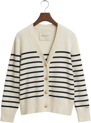 STRIPED COTTON CARDIGAN