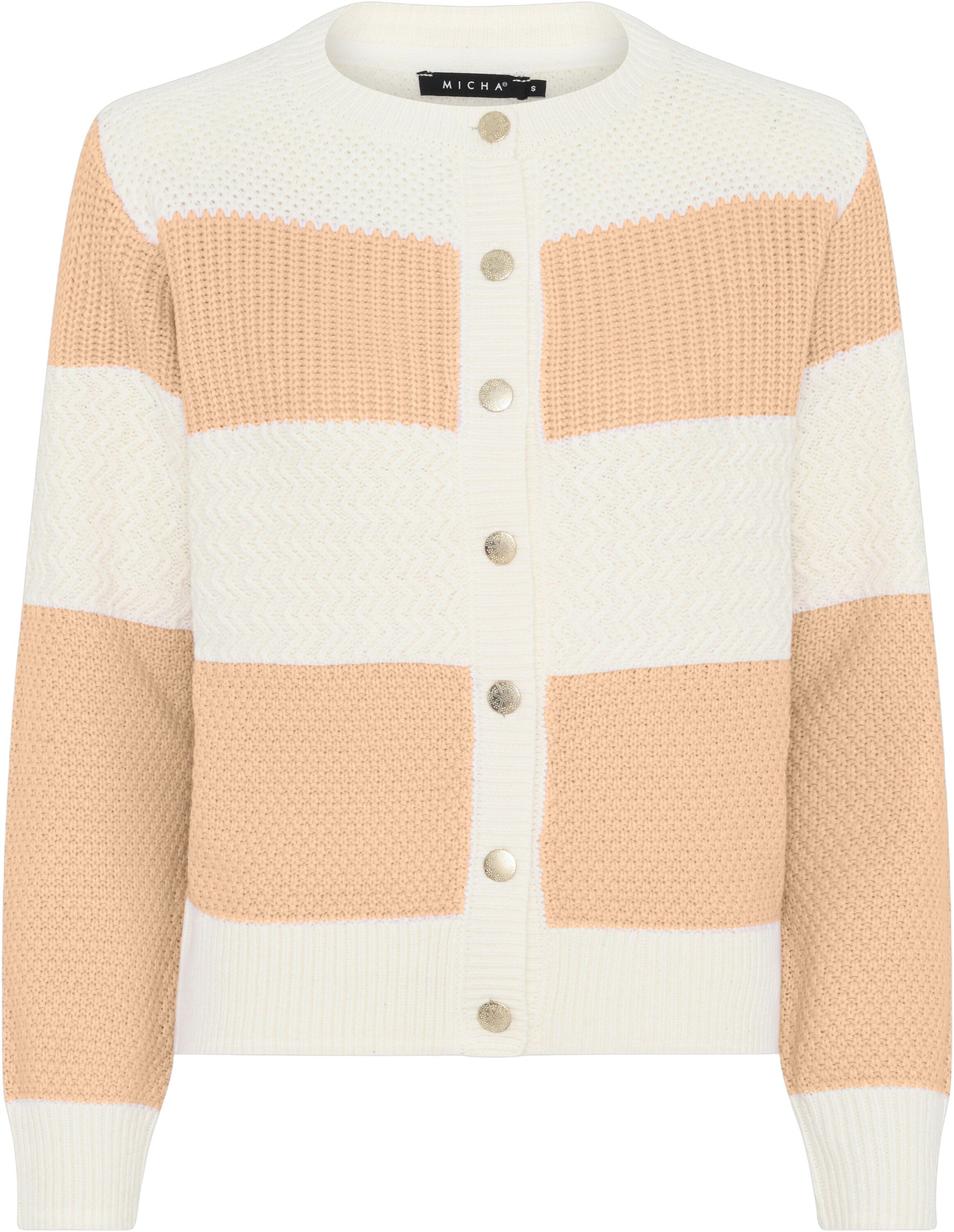 Cardigan_ Mix Pattern Knit