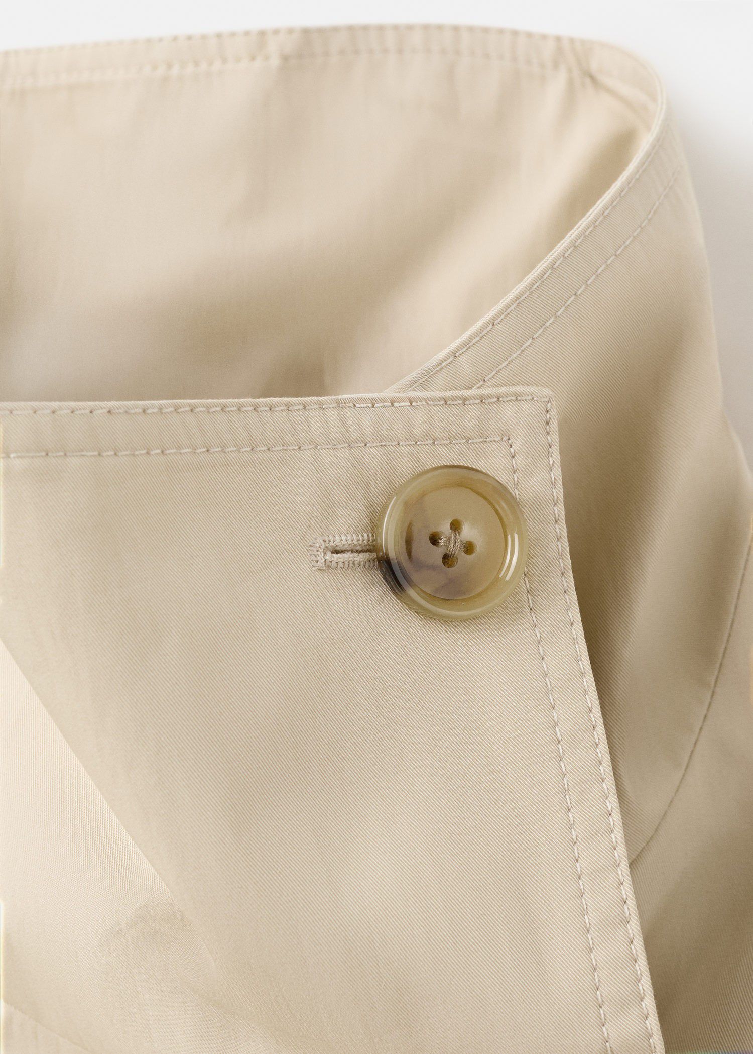 Double-breasted cropped trench coat